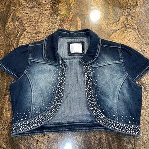 Justice‎ Mini short sleeved denim jacket size 10